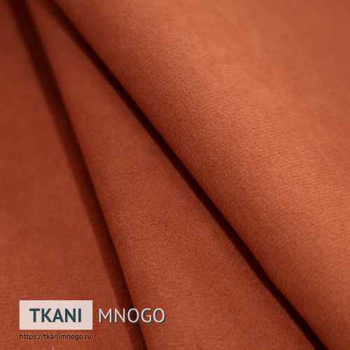 Фото ткани велюра “51” (однотонный оранжевый)