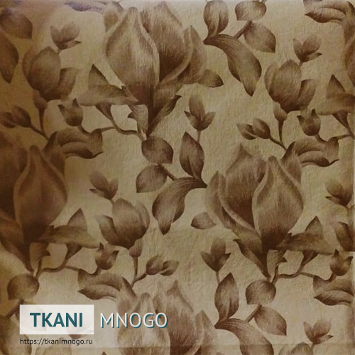 Фото текстиля Арбореал 734-2 артикул - бежевый цветы. Производитель Китай. Замша - фактура.